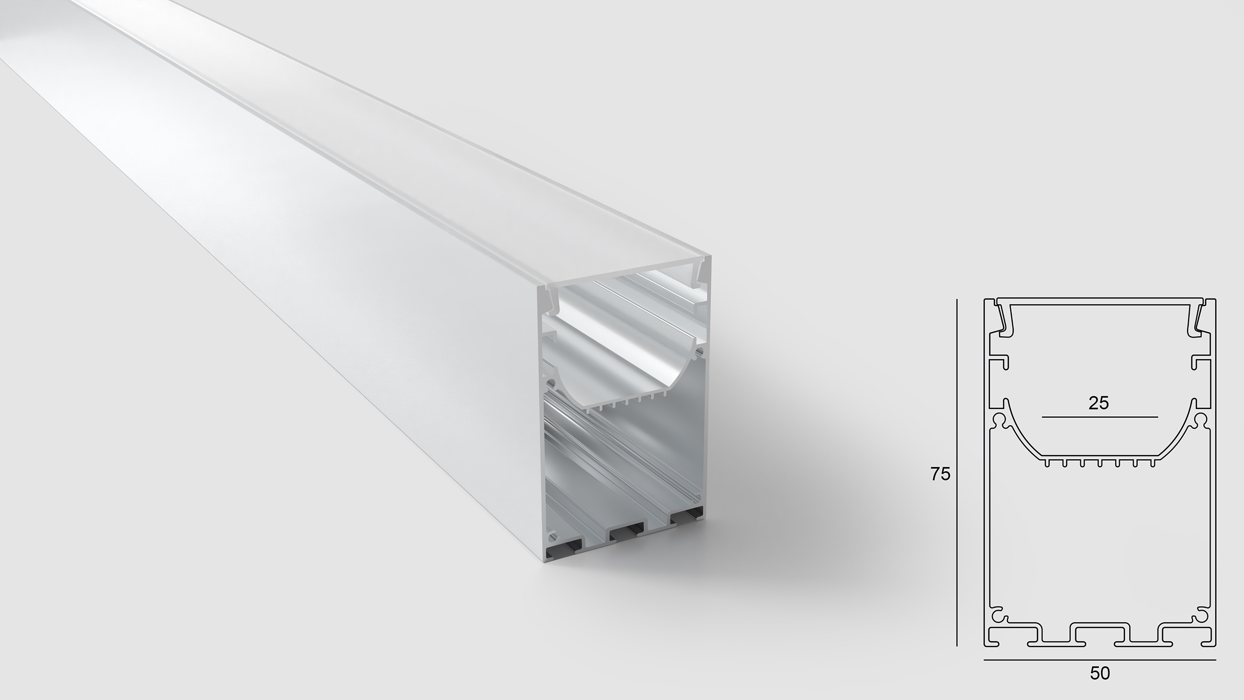 Profil aluminiu ECO LINE 50 OM