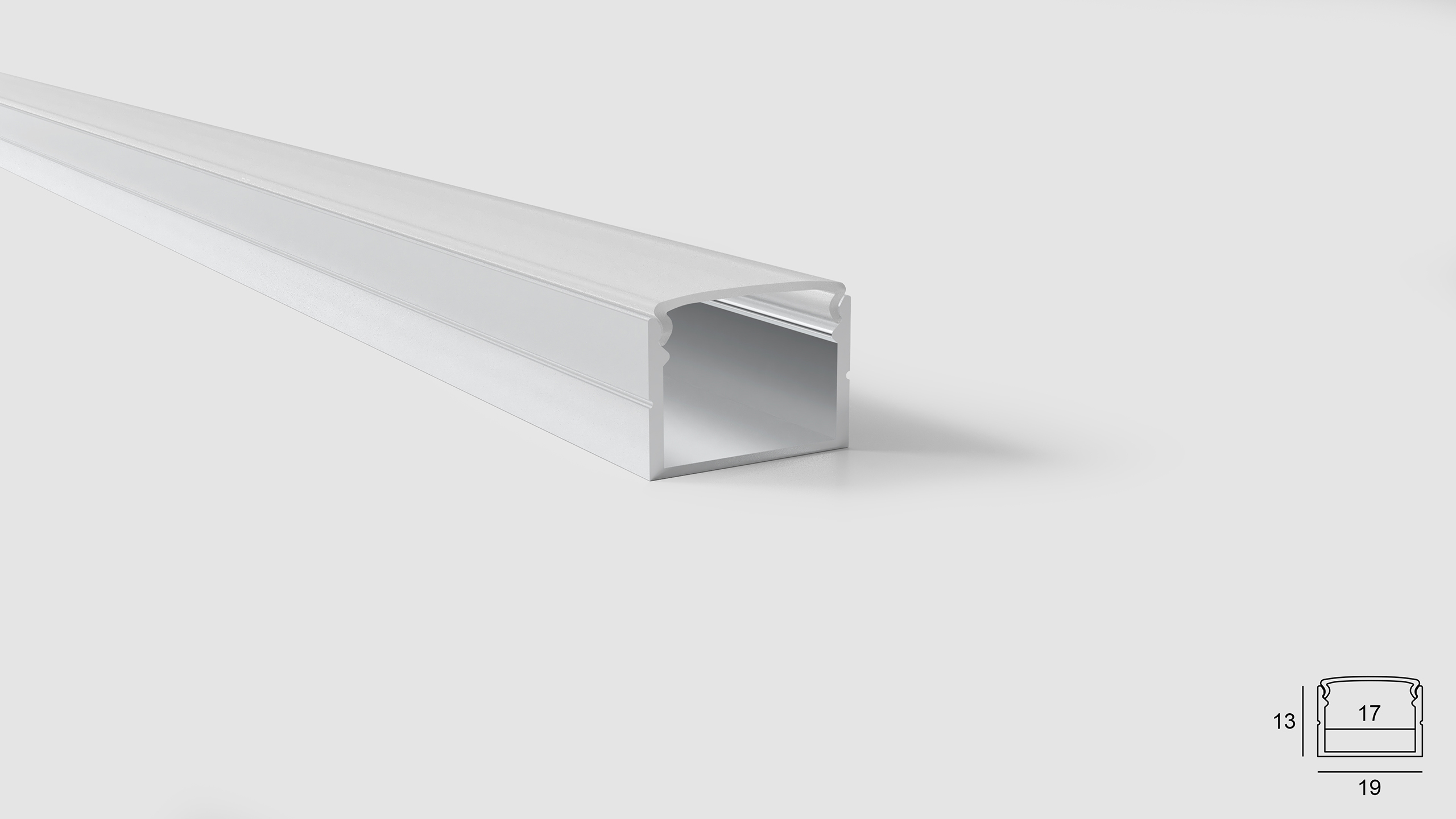 Profil aluminiu deschis OM 616 pentru benzi LED (3m)
