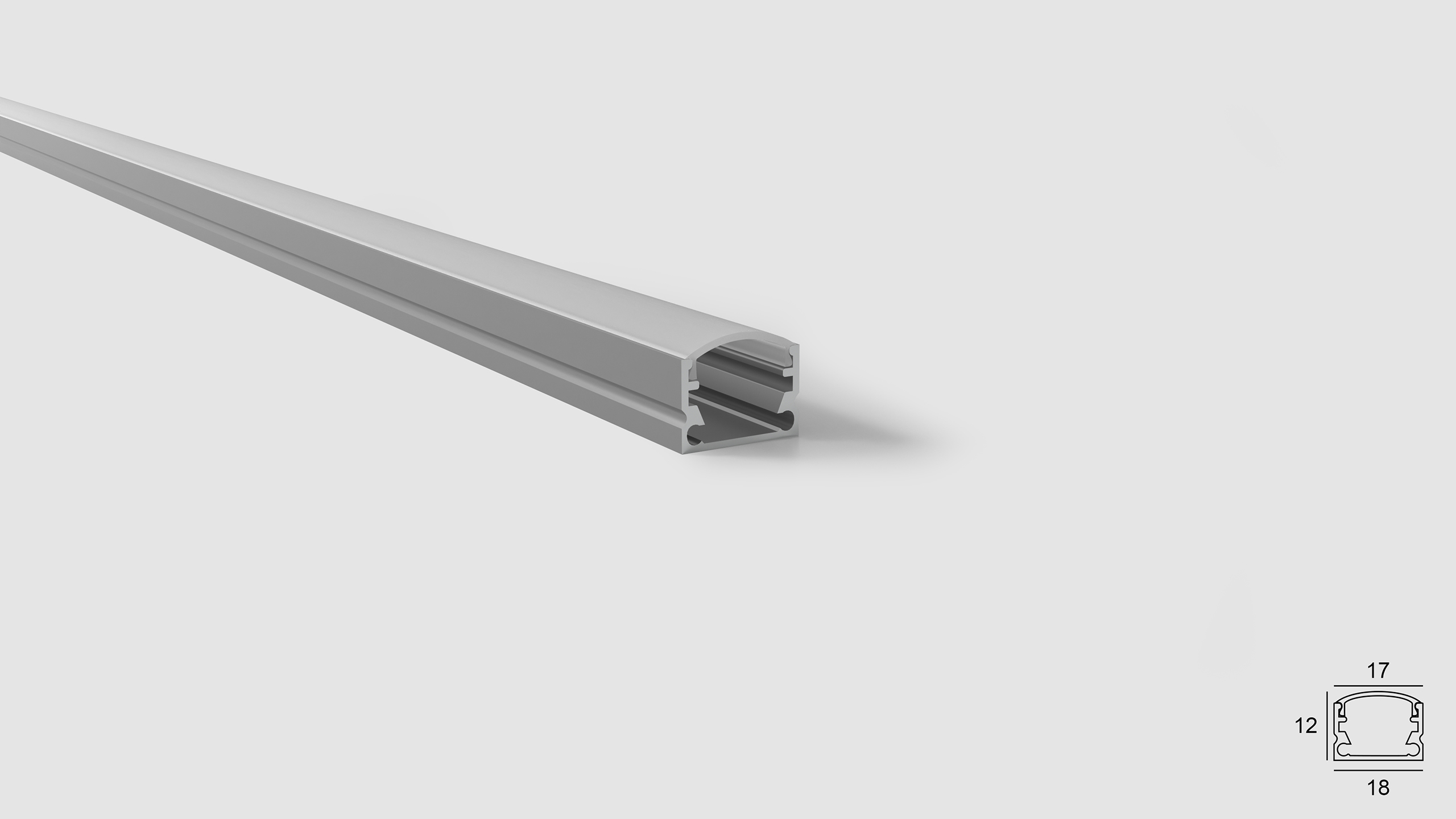 Profil aluminiu deschis OM 9029 pentru benzi LED cu lungime de 6m