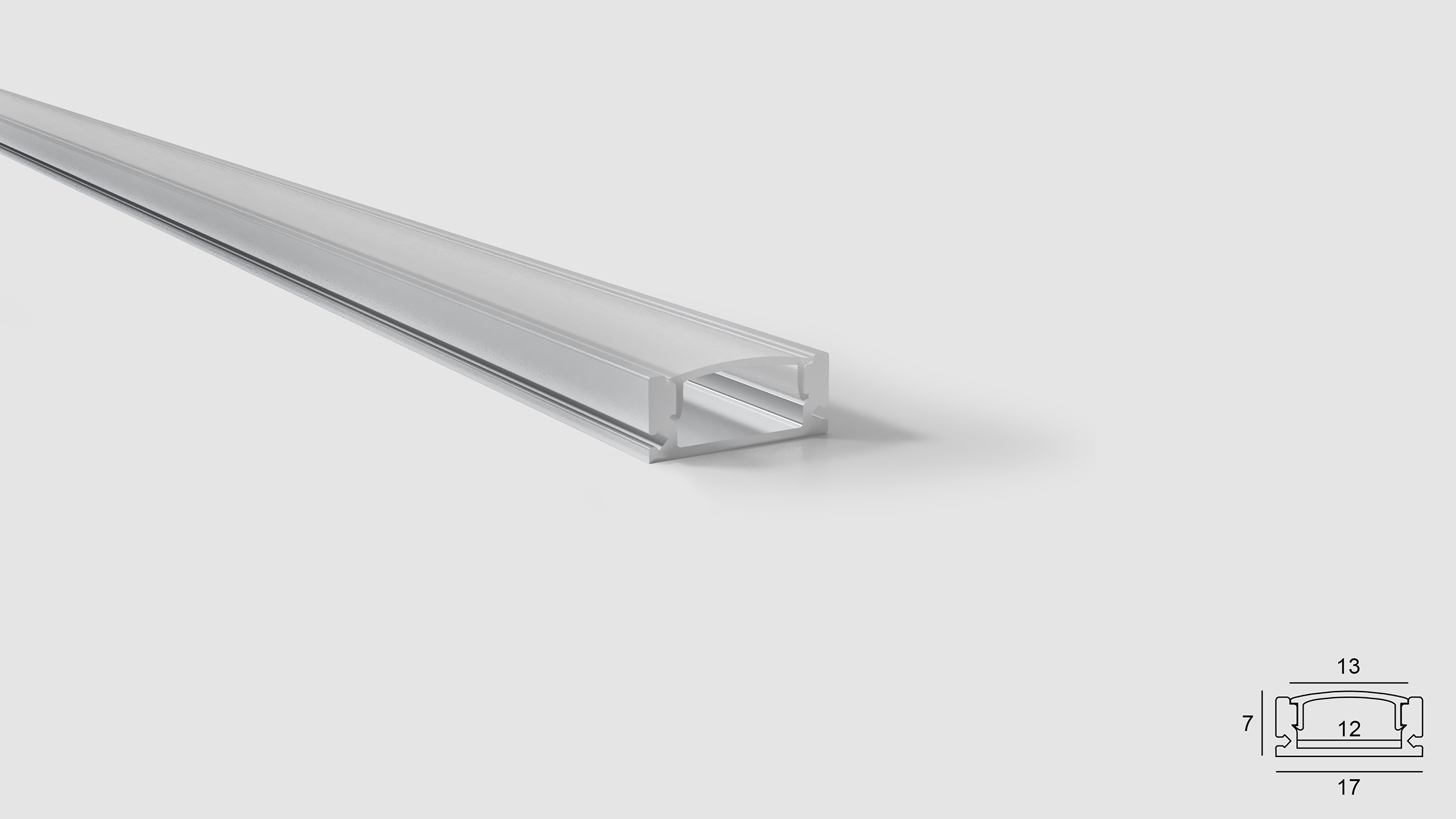 Profil aluminiu deschis OM 509 pentru benzi LED (3m)