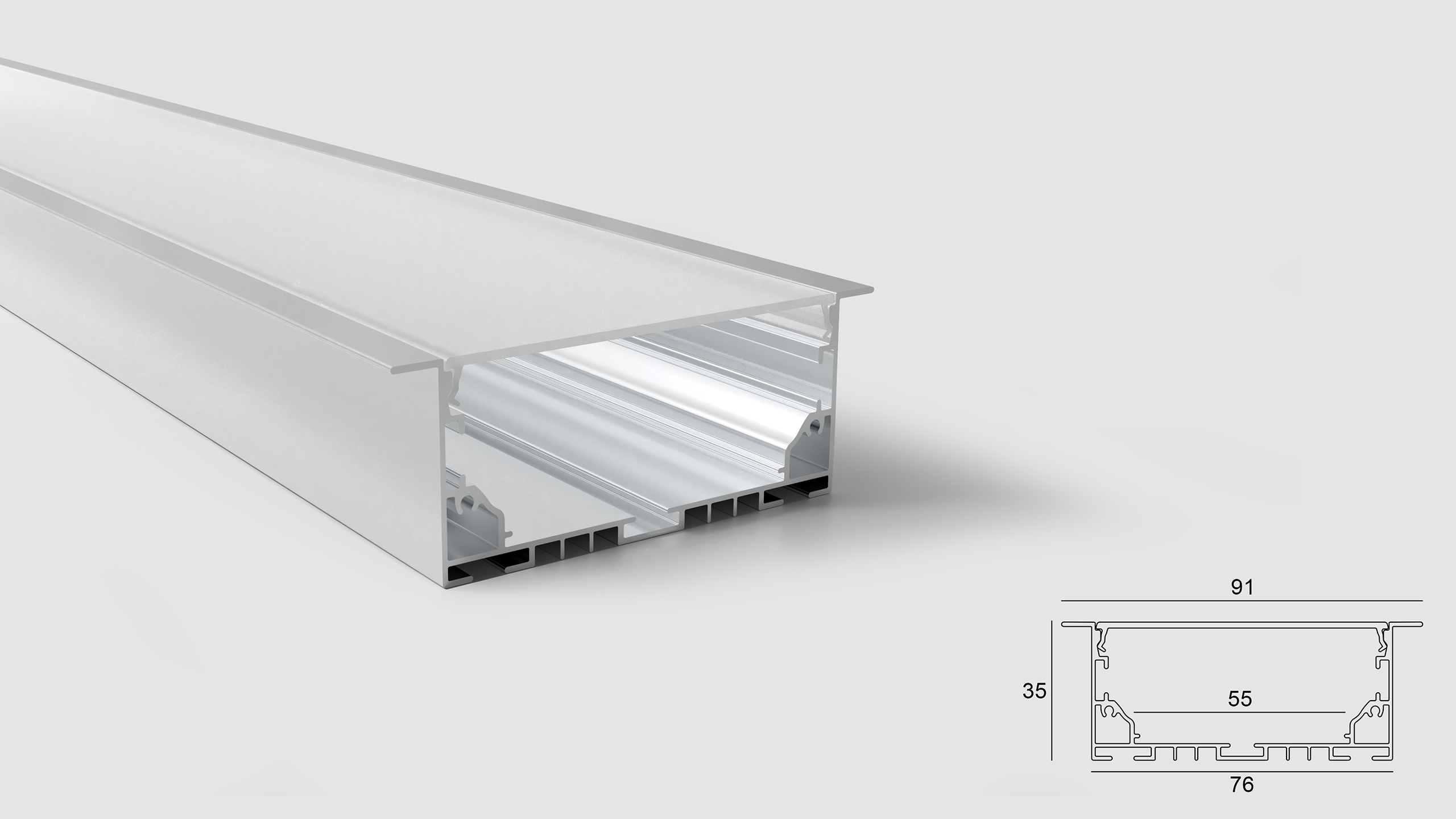 Profil aluminiu ECO LINE 91 BM 