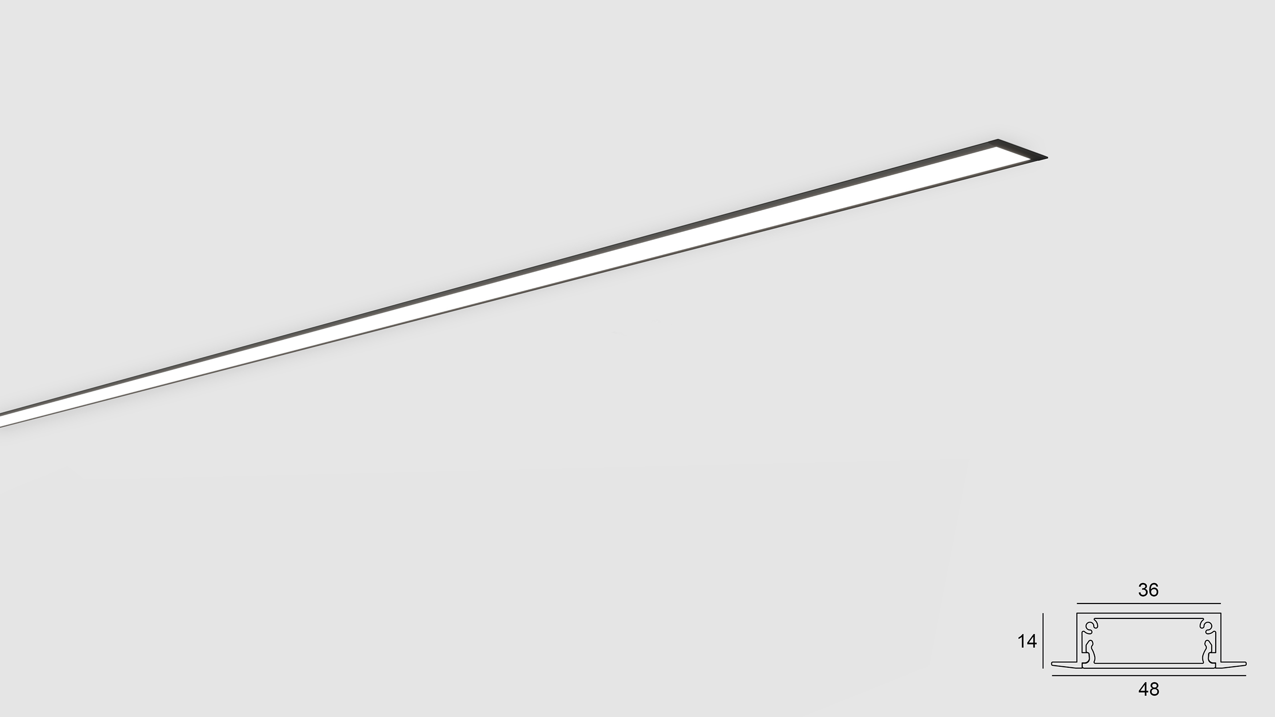 Aluminiu profil încastrat 36 BMPSB (UGR<19)