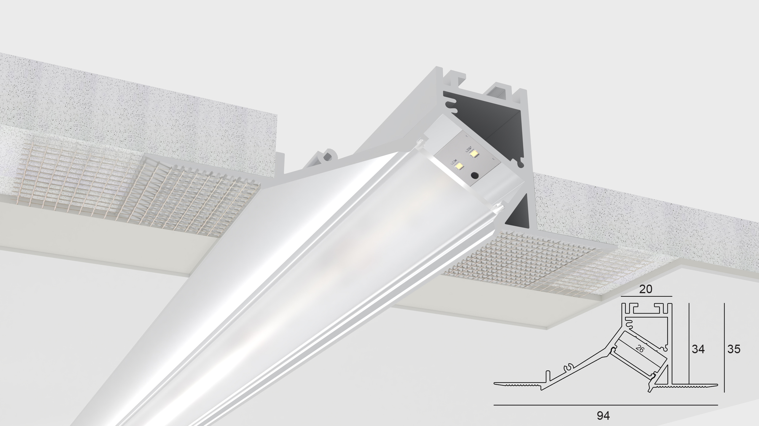 Profil aluminiu FILLET PRO TRIMLESS LED