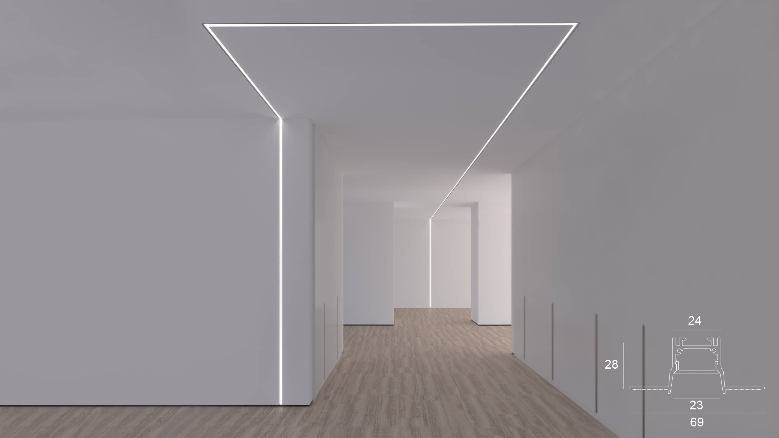 Profil aluminiu INSIDE PRO TRIMLESS