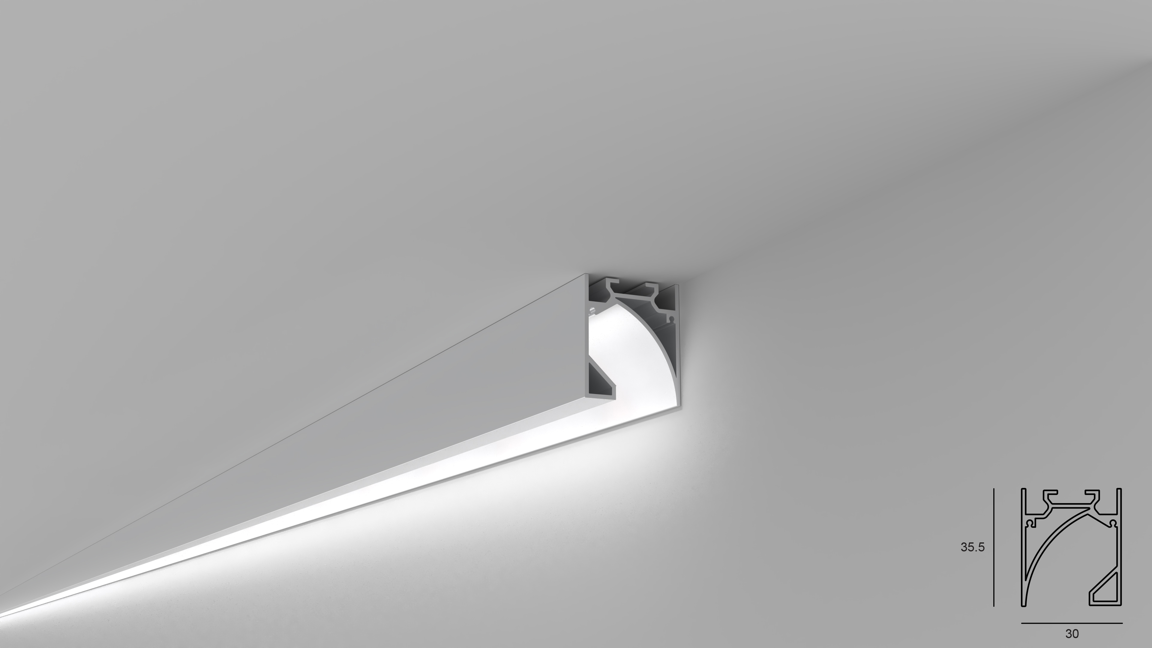 Profil aluminiu HALO 35 pentru benzi LED (6m)